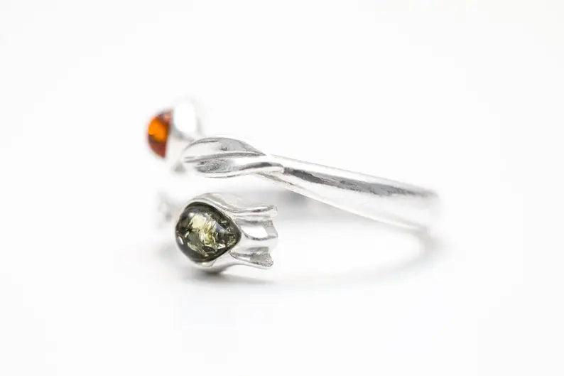Thumbnail: Two Tone Amber Tulip Ring