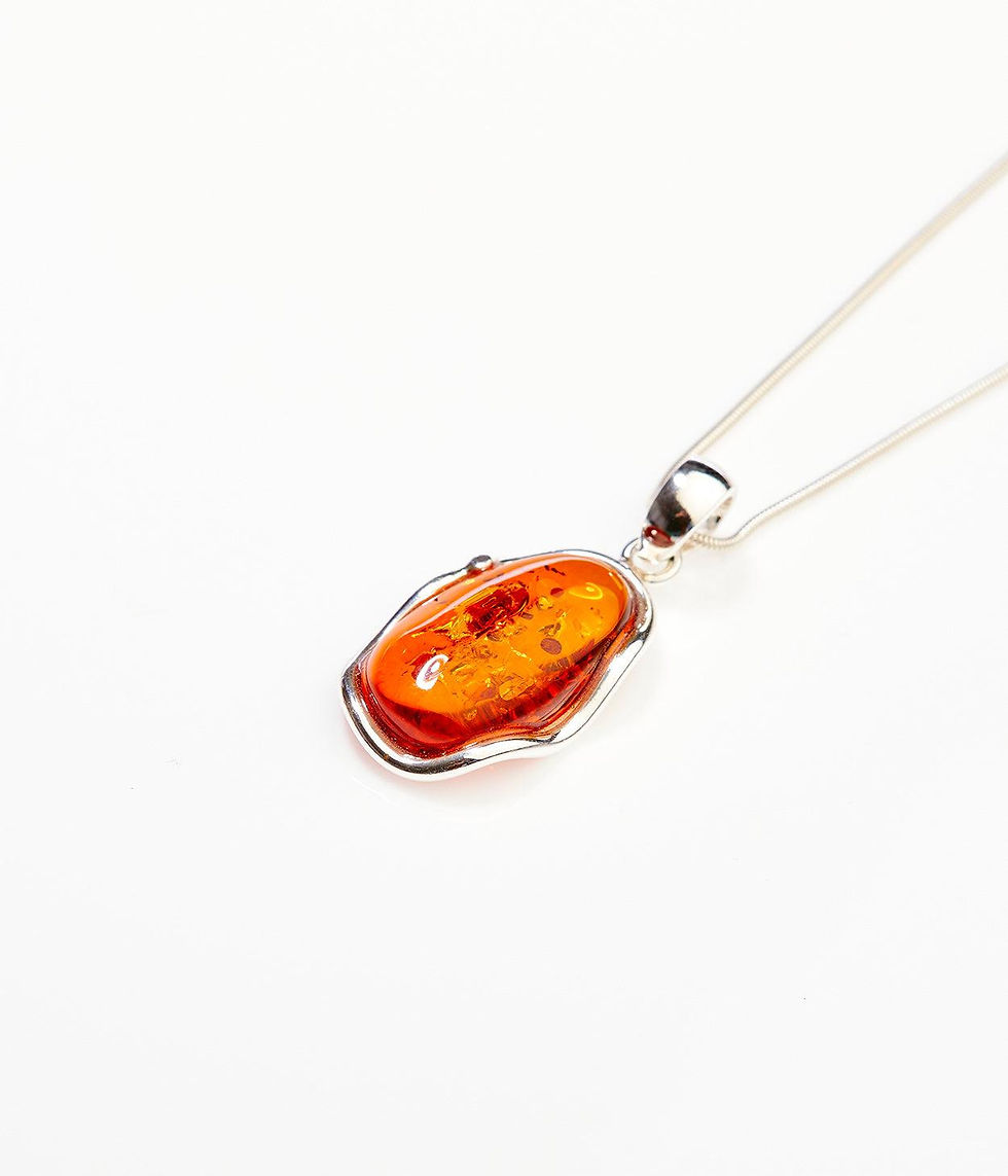 Thumbnail: Amber Ripple Pendant Necklace