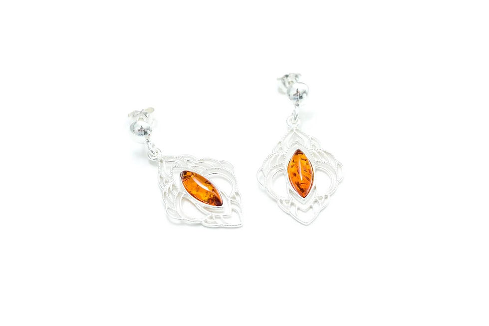 Thumbnail: Chandelier Frame Baltic Amber Earrings