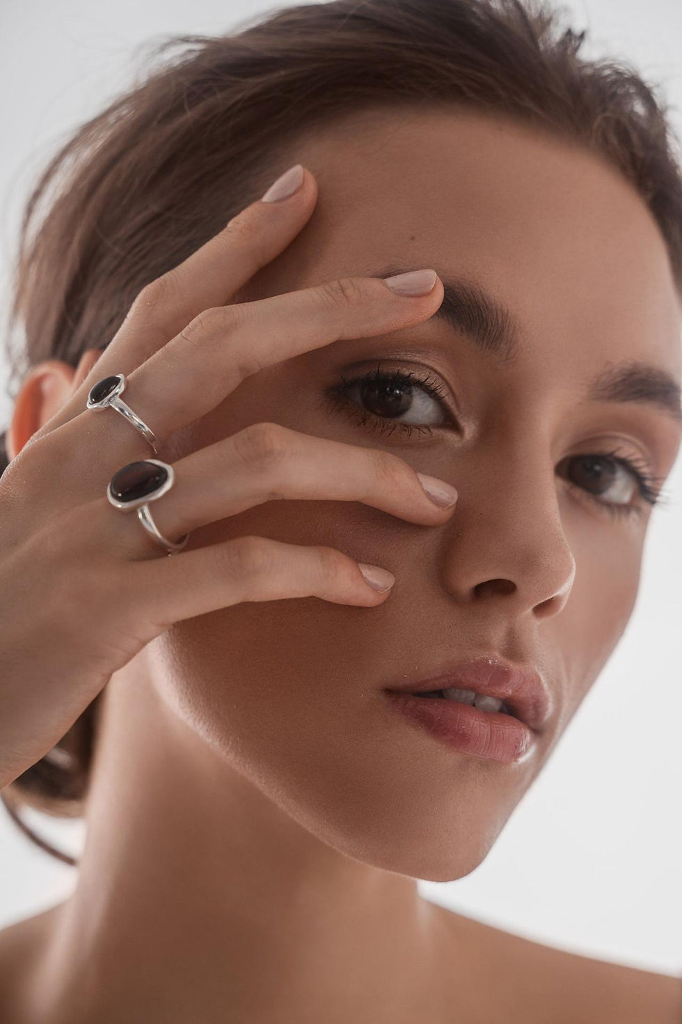 Thumbnail: Cherry Amber ELEMENT Solitaire Adjustable Ring