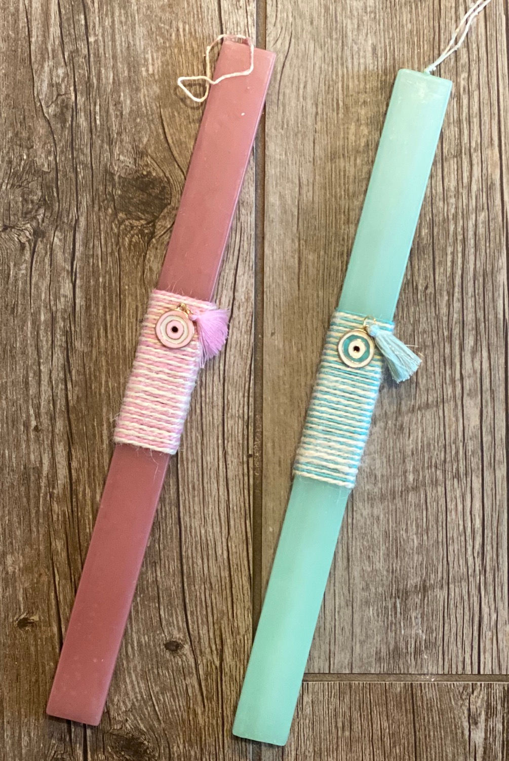 Evil eye Easter candle
