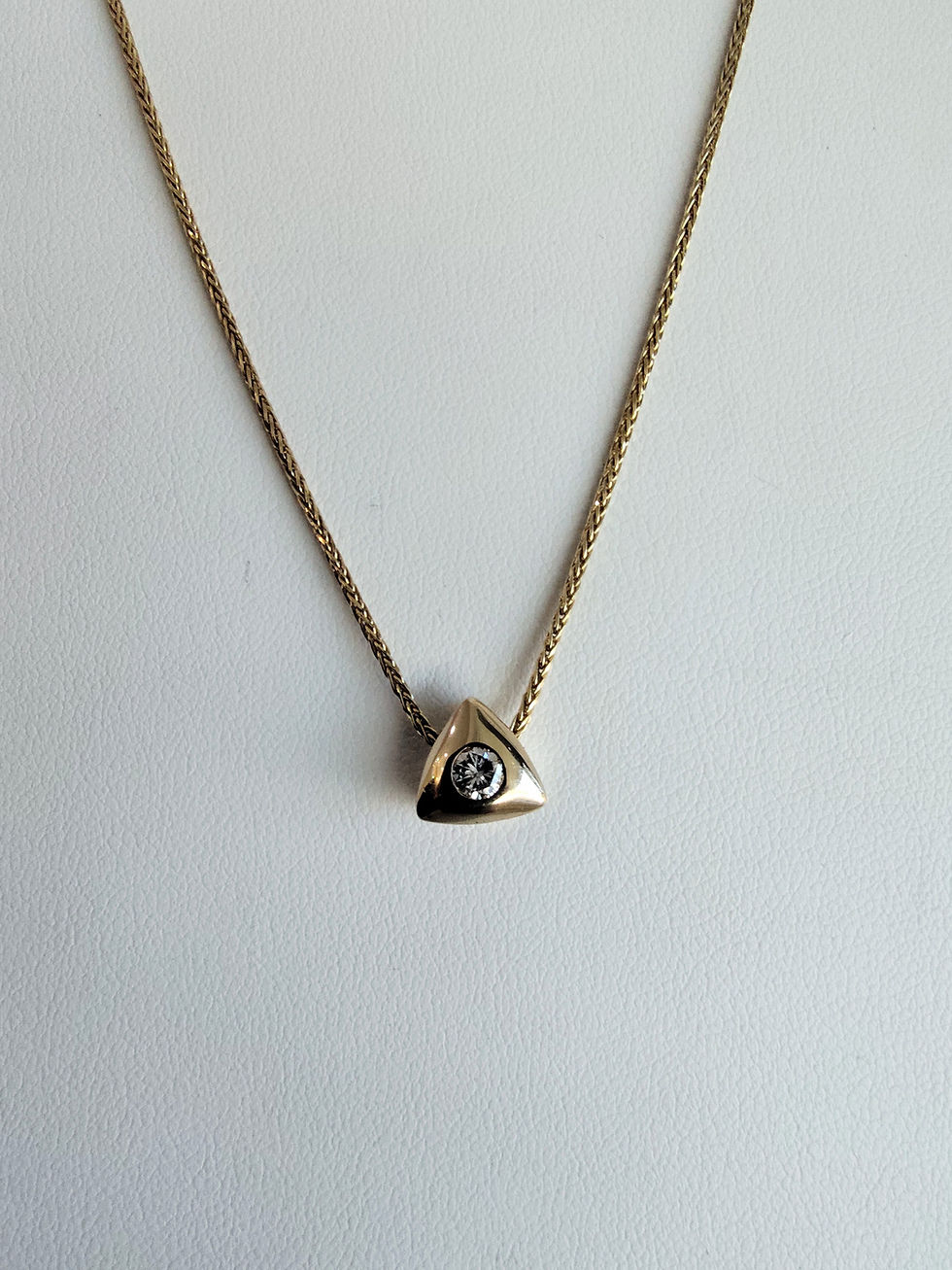 Thumbnail: 14K BEZEL TRIANGLE SLIDE PENDANT