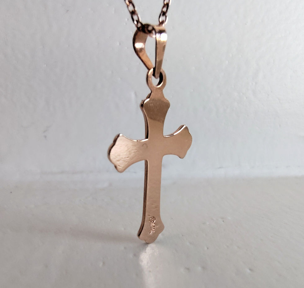 Thumbnail: 14K ROSE GOLD CROSS PENDANT