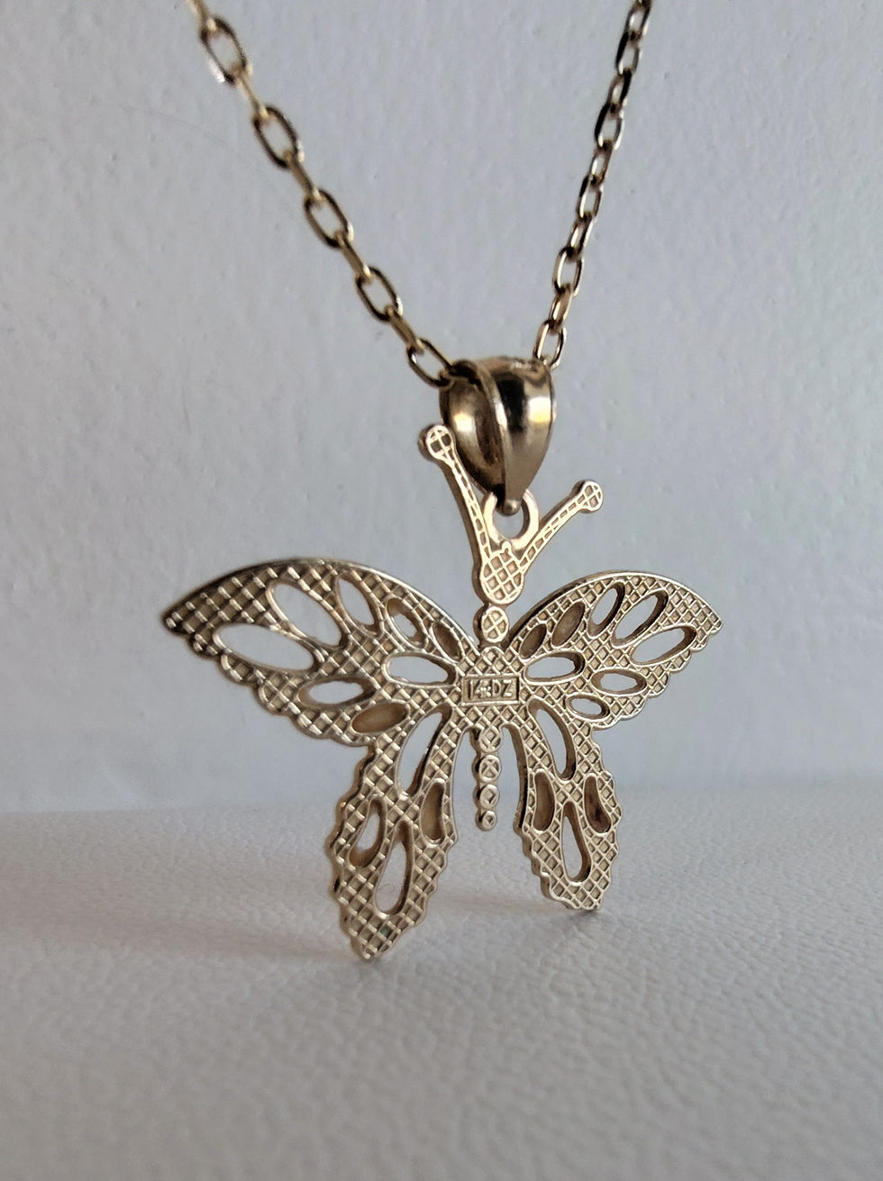 Thumbnail: 14K LARGE FILIGREE BUTTERFLY