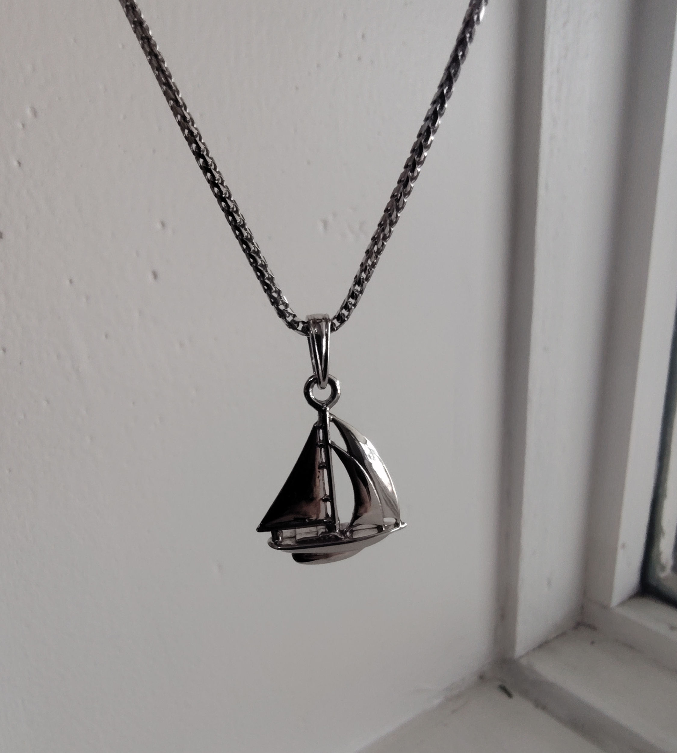 14K 3-D Sail Boat Pendant