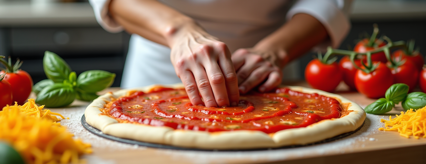Pizza making process
