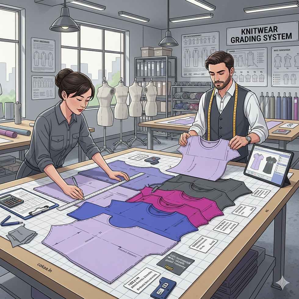 Knitwear Pattern Grading Across Sizes