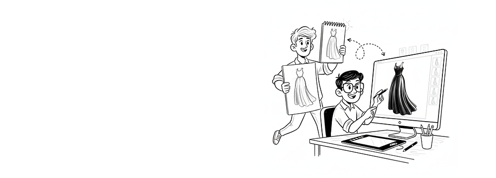 "Fashion Sketch to 3D Render"