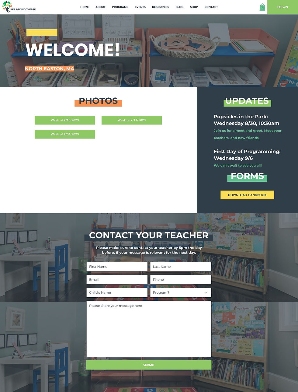 Wix Website Redesign for Life Rediscovered