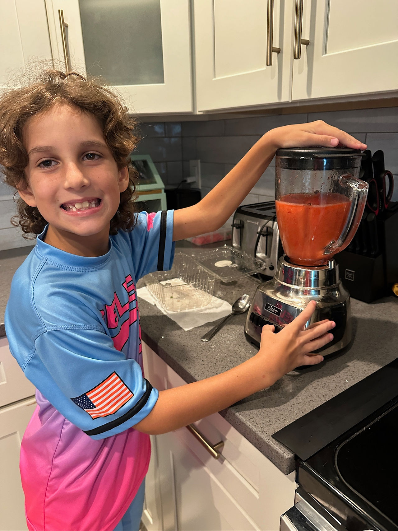 Child using blender -  - Passing on Traditions: Granita, Family & the Florida Sun - Caffe Alanno, Granita in Boston