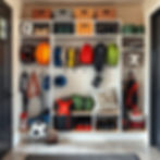 organized sports equipment in home