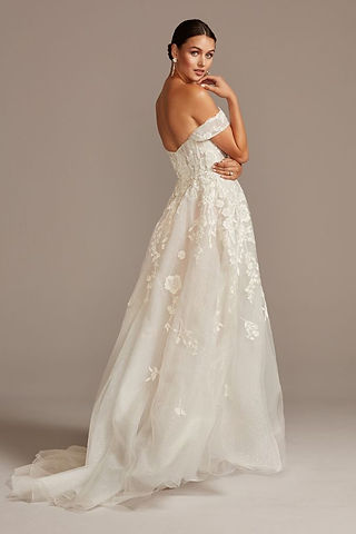 david's bridal wedding dress, floral embroidery and appliques