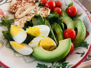 Savory Simplicity: Avocado, Egg & Fried Queso Salad