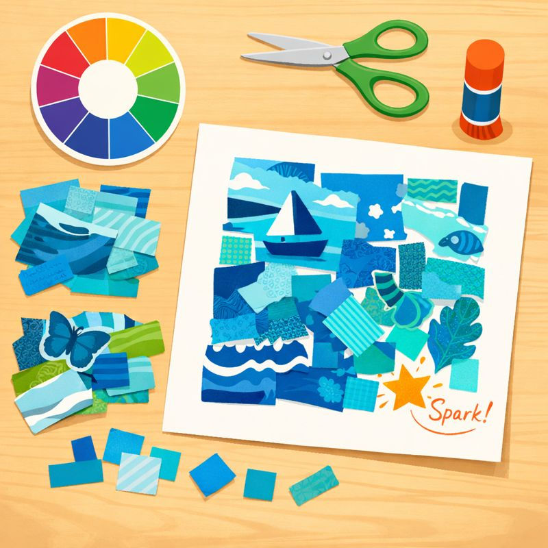 color wheel collage - kids art classes Art Studio 760 Lexington, MA