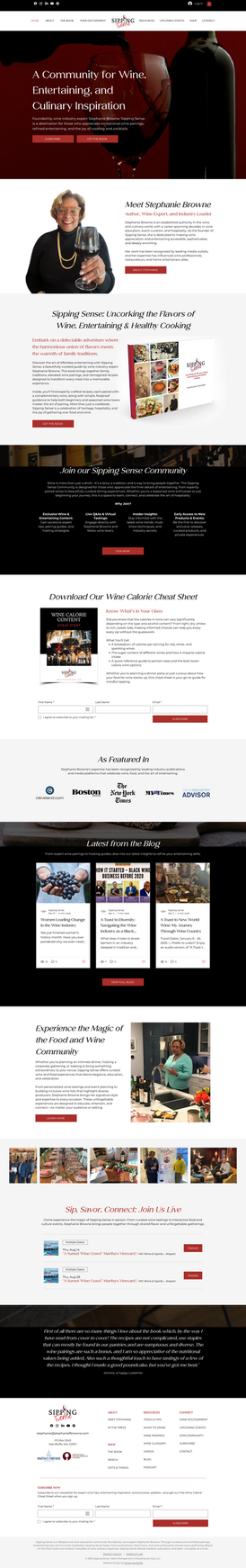 Wix website design and SEO by Prototype Media Group - Sipping Sense by Stephanie Browne