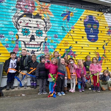 The Community School in Maynard, MA visits Downtown Maynard and the Post Office