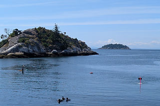 Whyte Islet and Passage Island in Howe Sound.