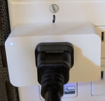 Smart Plug with power management with AVR power plug connected.