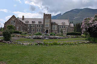 1935-1936 building using Rundle stone with steep gabled roofs, Federal Heritage Building