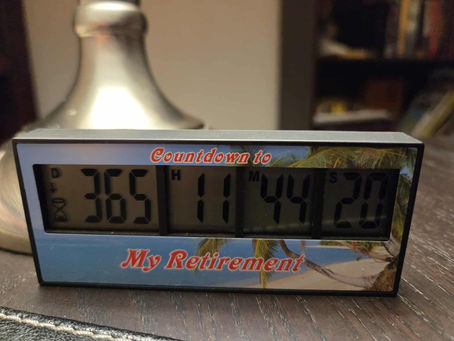 My retirement clock showing 365 days until retirement!