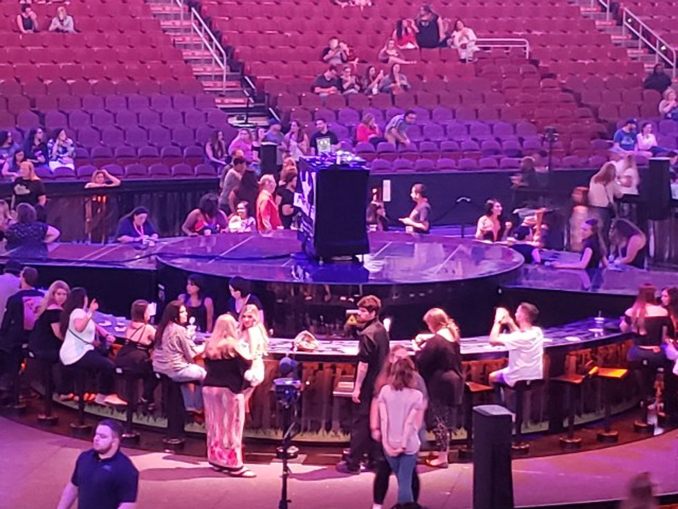 Justin Timberlake's stage set up.