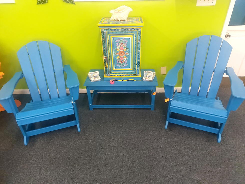 Blue Chairs with Matching Table scmrelaxation
