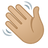 Waving hello emoji, medium skin tone