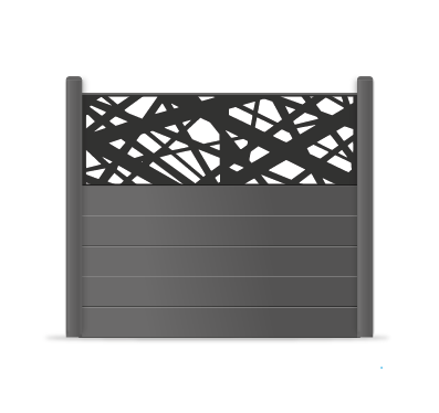 Thumbnail: Luxury 5ft composite modular fencing with pick up sticks decorative aluminium trellis