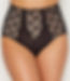 Retro panties with lace accents. Control brief for tummy slimming effect.