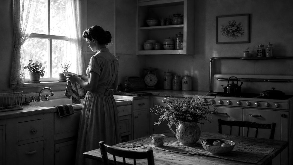 Warm vintage-inspired Faith Treasured scene representing meaningful living, faith, family traditions, legacy, and timeless Christian reflections.