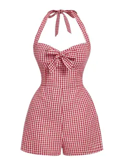 50s Gingham Romper