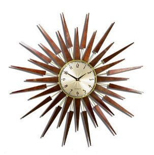Retro Starburst Pluto Clock