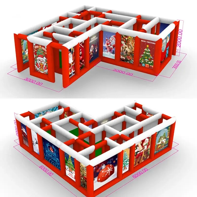 Thumbnail: L Shape Inflatable Christmas Maze Full Printing Halloween Labyrinth HauntedHouse