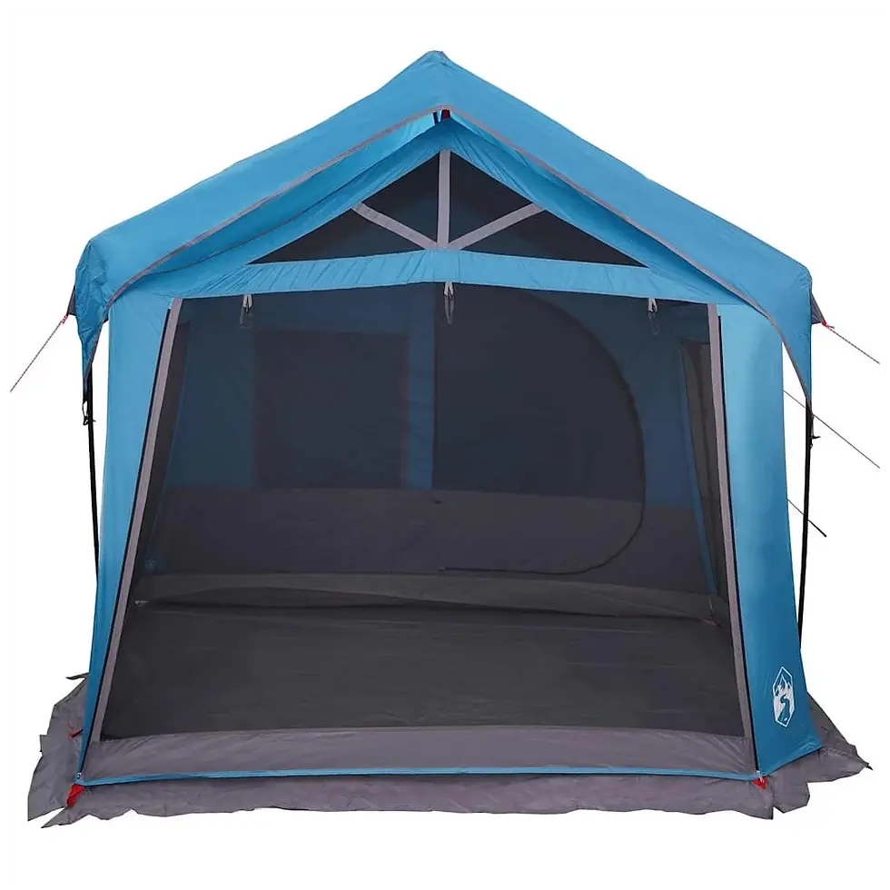 Thumbnail: Family Tent Blue Polyester 620x322x240cm XL Large Waterproof Camping Shelter