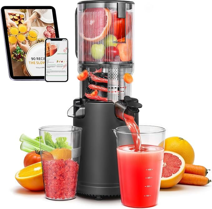 Electric Whole Fruit & Vegetable Extractor with Extra-Wide Feed Chute & Easy-Cle