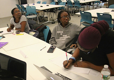 Students listening to lecturer
