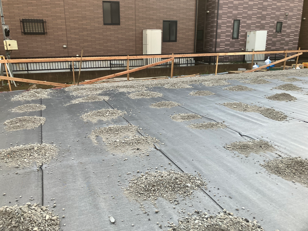 ジオクロスユビファ工法による地盤補強を施工後