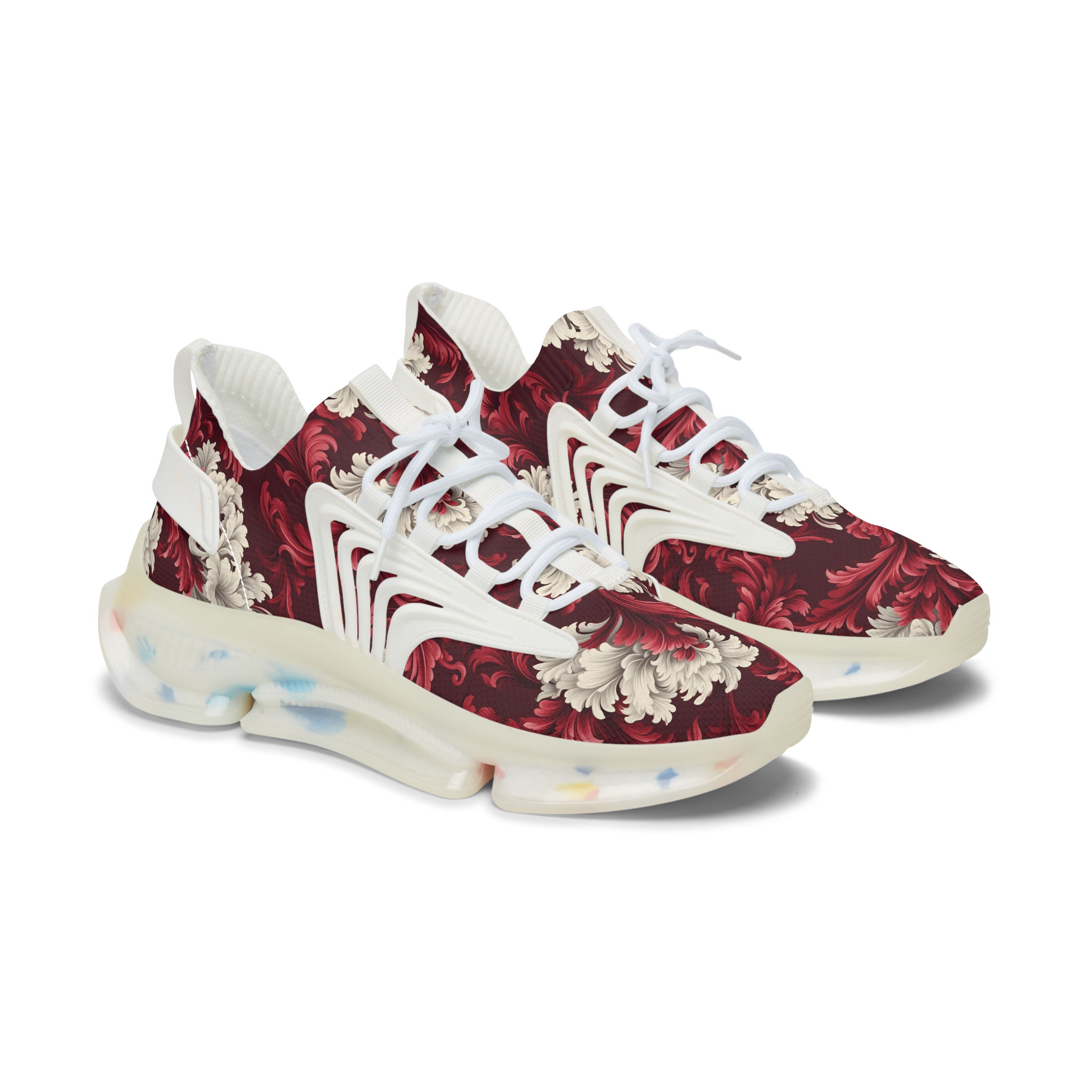 Scarlet Swirls Women's Mesh Sneakers