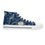 Thumbnail: Dark Blue French Toile Bird and Flower High-Top Sneakers 🕊️🌸
