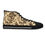 Thumbnail: Vintage Brown Damask Pattern Women's High Top Sneakers