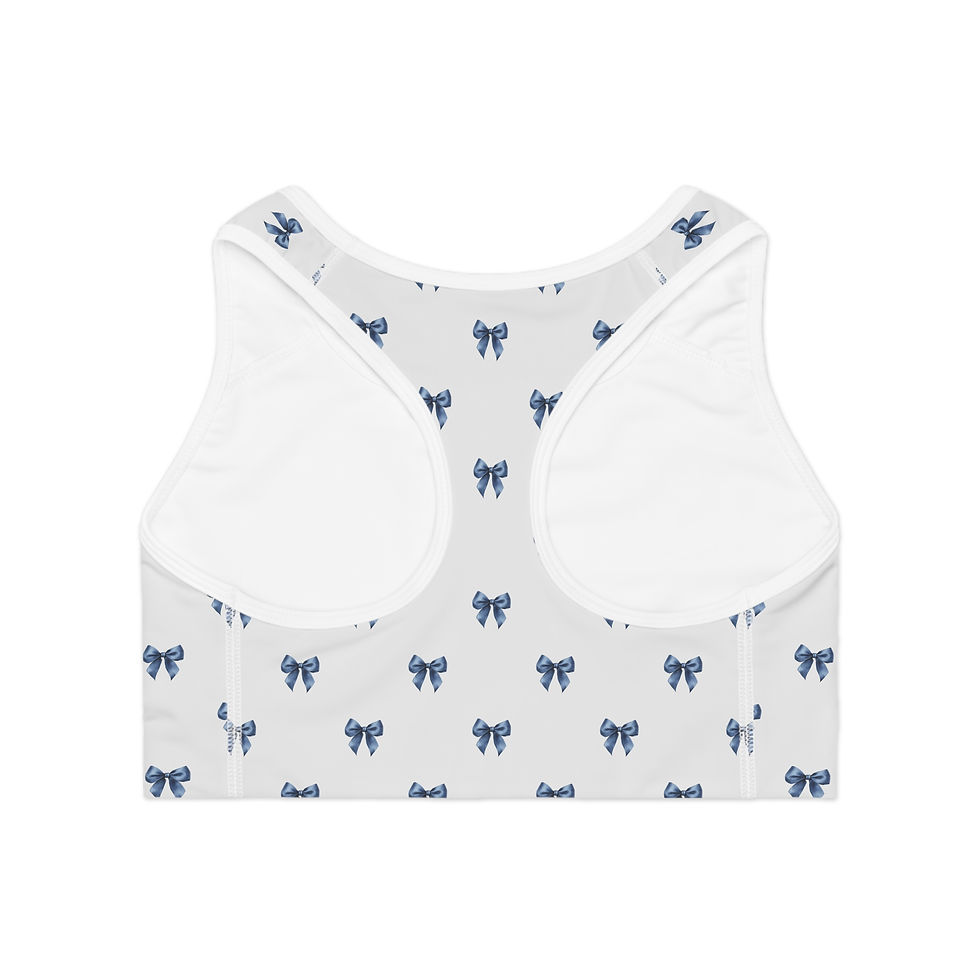 Thumbnail: Blue Bow Toile Sports Bra