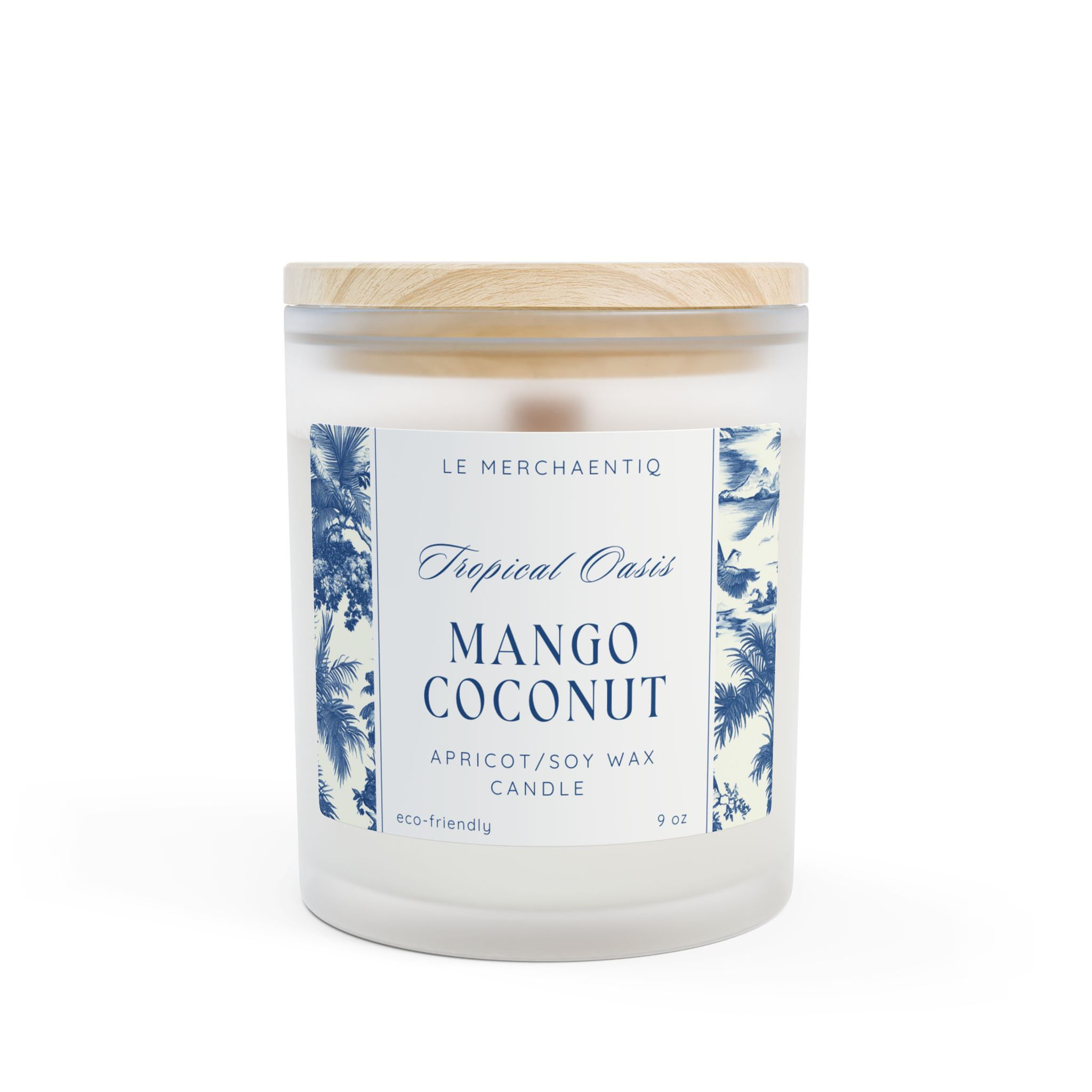 Mango Coconut, Frosted Glass Candle, 11oz
