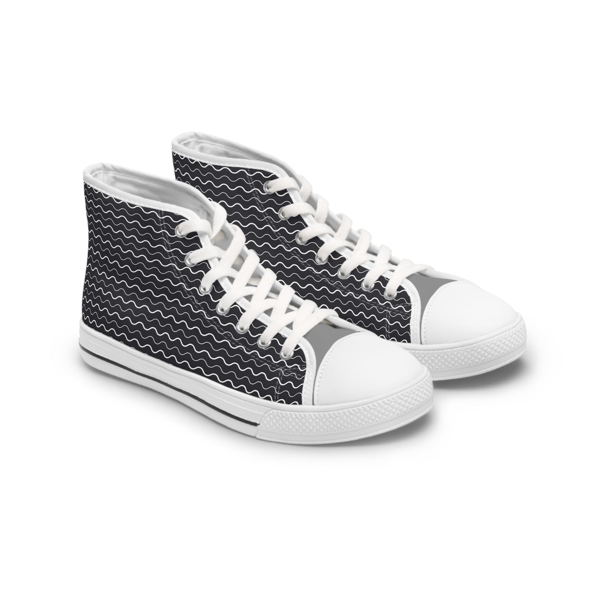 Graphic Wavy Lines Women's High Top Sneakers