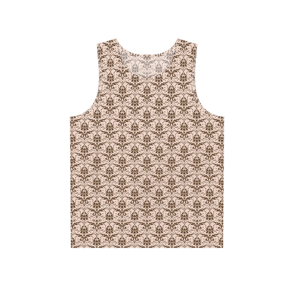 Thumbnail: Chocolate Cake French Country Damask Men’s Tank Top