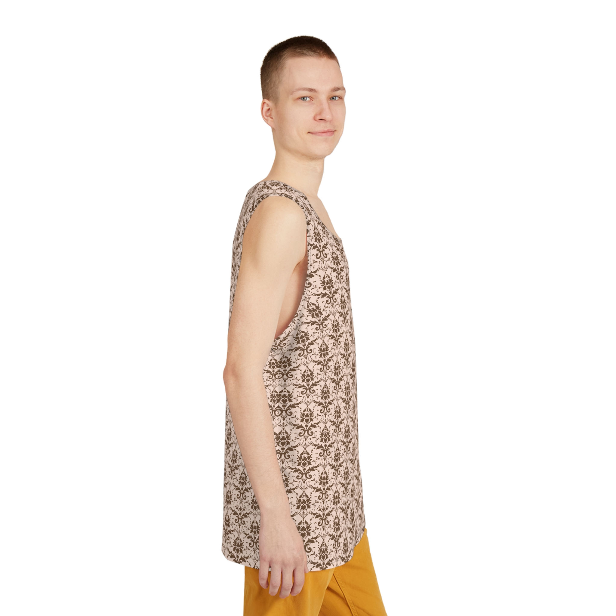 Chocolate Cake French Country Damask Men’s Tank Top