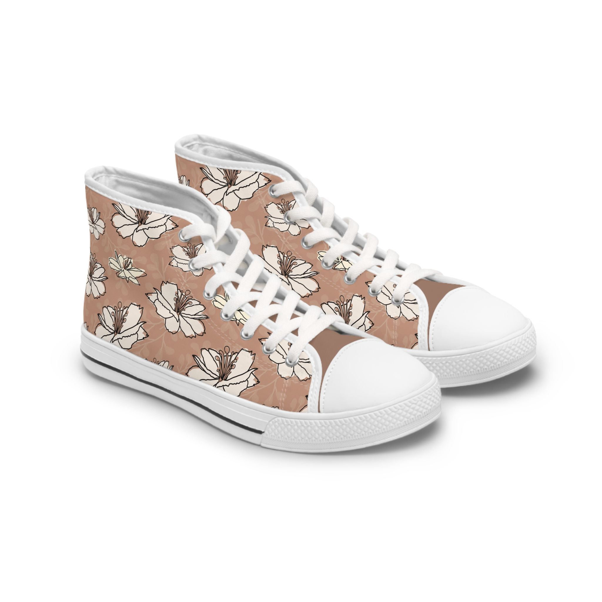 Natural Floral Vibes Women's High Top Sneakers