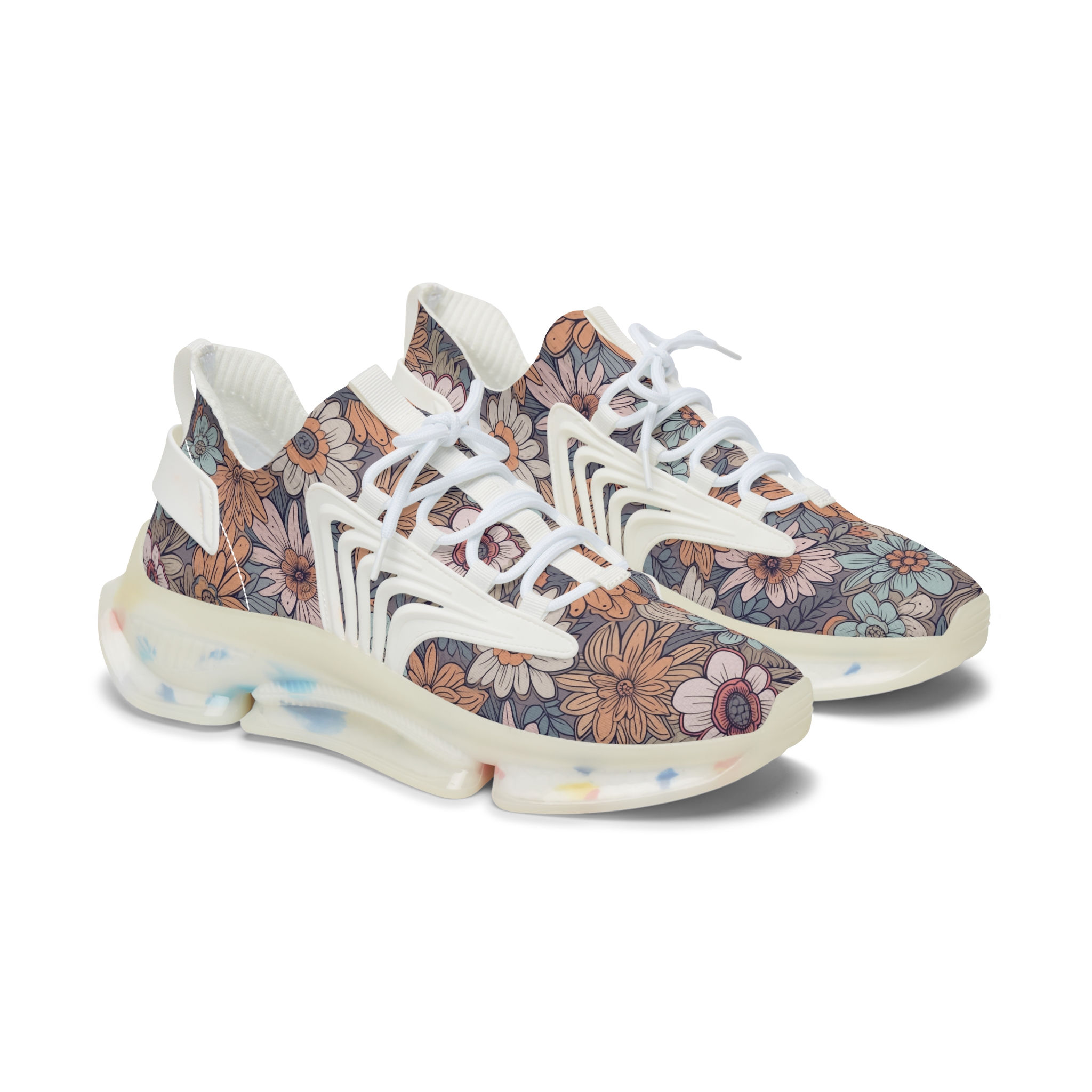 Graphic Floral Earth Women's Mesh Sneakers