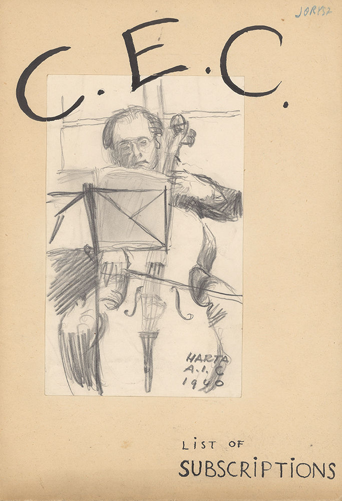 1940          The Cello Player Jorysz in the Huyton Internment Camp