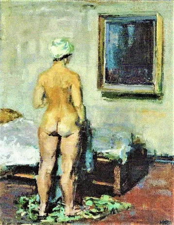 1925-1928 ca. Female Nude Standing in Front of a Mirror