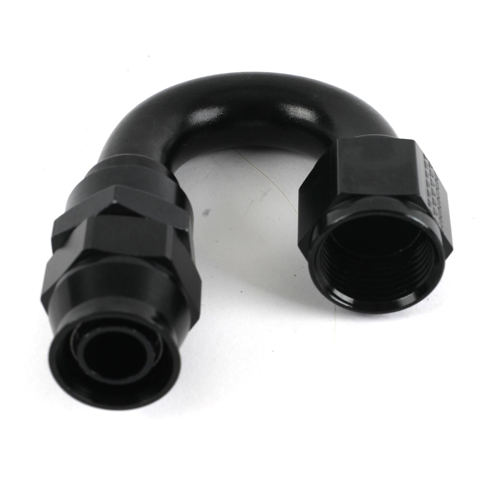Fragola Performance #8 REAL STREET, 180 DEG. HOSE END, BLACK, FOR